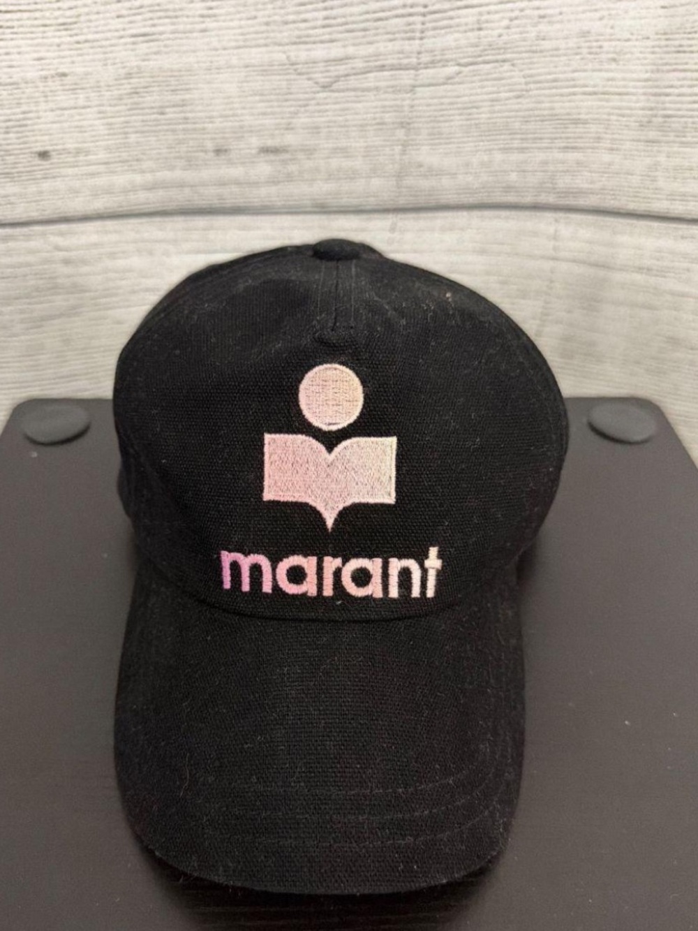 Isabel Marant Black Cap with Pink Logo